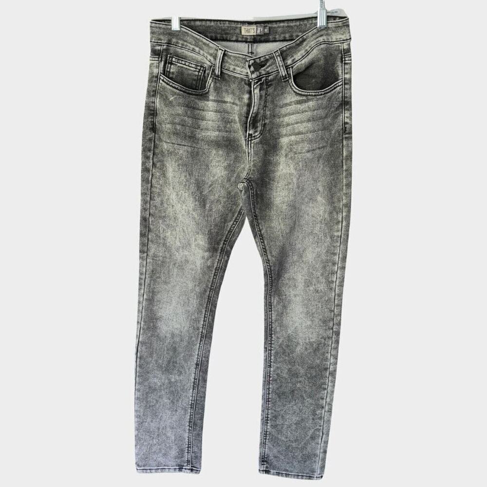 That's It Jeans Womens Sz‎ 32 Stretch Black Wash Denim Skinny Leg Grungy